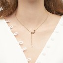 Collier femme avec lune et étoile D117 3