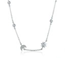 Collier femme avec lune et étoile G454 1