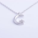 Collier femme avec lune et étoile M107 2