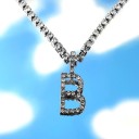 Collier femme lettre avec zircons 7