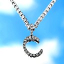 Collier femme lettre avec zircons 8