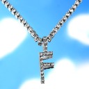 Collier femme lettre avec zircons 11