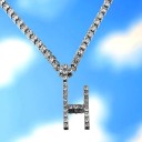 Collier femme lettre avec zircons 13