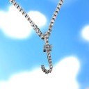 Collier femme lettre avec zircons 15