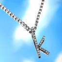 Collier femme lettre avec zircons 16