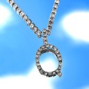Collier femme lettre avec zircons 22