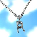Collier femme lettre avec zircons 23
