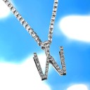 Collier femme lettre avec zircons 28
