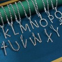 Collier femme lettre avec zircons 4