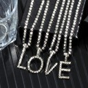 Collier femme lettre avec zircons 5