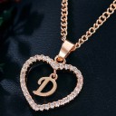 Collier femme lettre dans un cœur 7