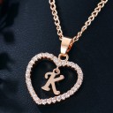 Collier femme lettre dans un cœur 14