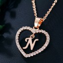 Collier femme lettre dans un cœur 17