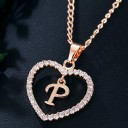 Collier femme lettre dans un cœur 19