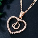 Collier femme lettre dans un cœur 24