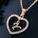 Collier femme lettre dans un cœur 28
