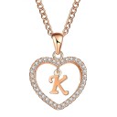 Collier femme lettre dans un cœur 2