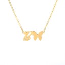 Collier femme lettre et papillon 8