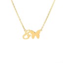 Collier femme lettre et papillon 11