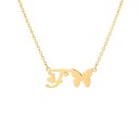 Collier femme lettre et papillon 12