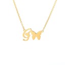 Collier femme lettre et papillon 13