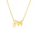 Collier femme lettre et papillon 16