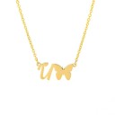 Collier femme lettre et papillon 27
