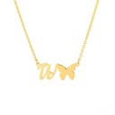 Collier femme lettre et papillon 29