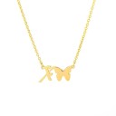 Collier femme lettre et papillon 30