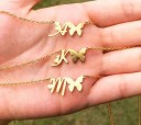 Collier femme lettre et papillon 5