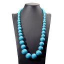 Collier long en bois avec perles de bois longueur 37 cm bois perles rondes plusieurs tailles collier jaune pour un usage quotidien 2