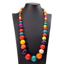 Collier long en bois avec perles de bois longueur 37 cm bois perles rondes plusieurs tailles collier jaune pour un usage quotidien 5