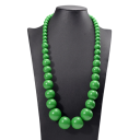 Collier long en bois avec perles de bois longueur 37 cm bois perles rondes plusieurs tailles collier jaune pour un usage quotidien 4