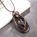 Collier long en bois pour femmes J1908 6
