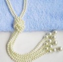 Collier long en perles pour femmes avec nœud D110 1