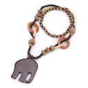 Collier long pour femme avec éléphant D370 3