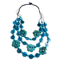 Collier multi-strates pour femmes avec perles en bois et éléments décoratifs longueur 60 cm matériau naturel bijou à la mode pour un usage quotidien 4