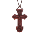 Collier orthodoxe avec croix motif en relief sculpté longueur réglable 30–65 cm bois naturel pendentif pour un usage quotidien 2