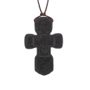 Collier orthodoxe avec croix relief iconique détaillé longueur ajustable 30–65 cm bois naturel pendentif pour un usage quotidien 1
