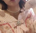 Collier perlé pour femme avec cœur 2