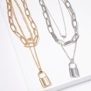 Collier pour femme avec cadenas et cœur 2
