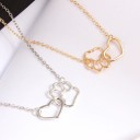 Collier pour femme avec cœur et patte 2