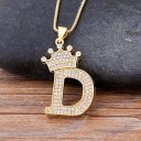 Collier pour femme avec lettre et couronne 7