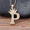 Collier pour femme avec lettre et couronne 19