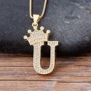 Collier pour femme avec lettre et couronne 24