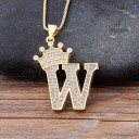 Collier pour femme avec lettre et couronne 26