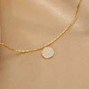 Collier pour femme avec pendentif rond D479 4