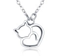 Collier pour femme avec un chat dans un cœur 1