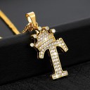 Collier pour femme lettre avec couronne 22