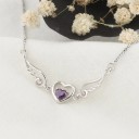Collier pour femmes avec un cœur ailé J85 3